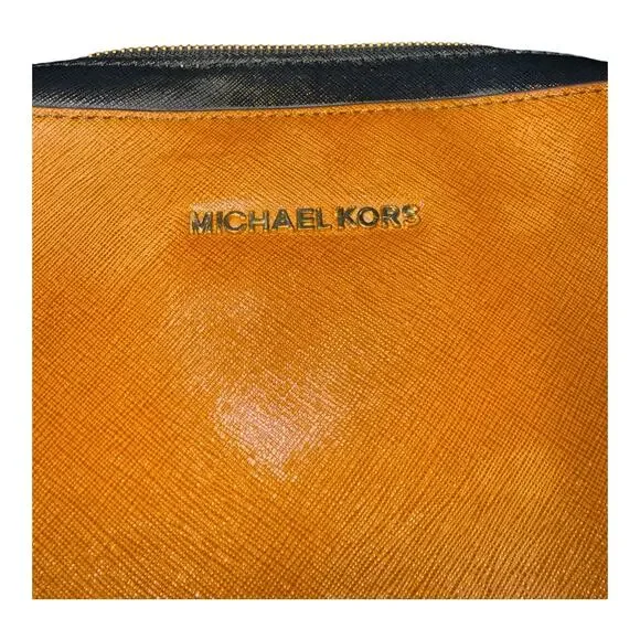 Michael Kors Jet Set Item East West Chain Crossbody Bag Jasmine Yellow/Brown - Picture 3 of 8